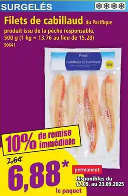 Norma Filets de Cabillaud aanbieding