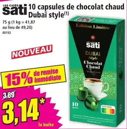 Norma Les Cafés Sati 10 capsules de chocolat chaud Dubai style aanbieding