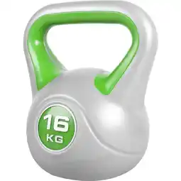 Decathlon Kettlebell Trendy - Kunststof - 16 kg - Grijs - Groen aanbieding