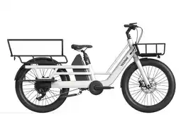 Decathlon YEEP.ME DAY CARGO 2 elektrische LongTail-bakfiets - Wit 120 km Motor 48V 75 Nm aanbieding