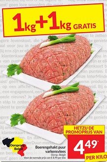 Intermarché Boerengehakt puur varkensvlees aanbieding
