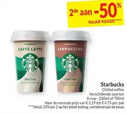 Intermarché Starbucks Chilled Coffee aanbieding