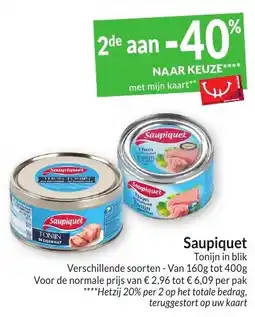 Intermarché Saupiquet Tonijn in blik aanbieding