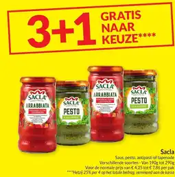 Intermarché Sacla Saus, pesto, antipasti of tapenade aanbieding