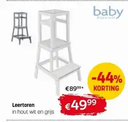BE-Okay Leertoren in hout wit en grijs aanbieding