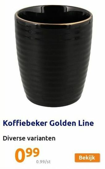 Action Koffiebeker golden line aanbieding