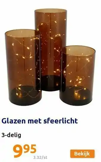 Action Glazen met sfeerlicht aanbieding