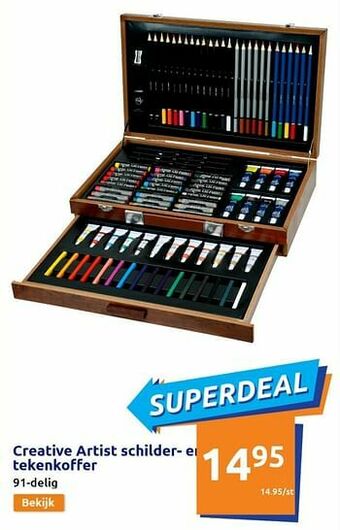 Action Creative artist schilder- en tekenkoffer aanbieding