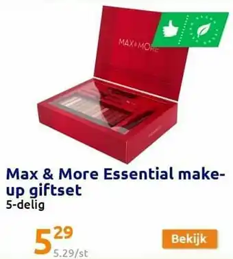 Action Max + more essential make- up giftset aanbieding