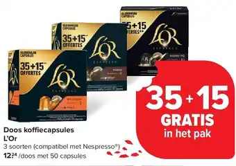 Carrefour Doos koffiecapsules L’Or aanbieding