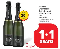 Carrefour Frankrijk Champagne Émile Degand Blanc de noirs aanbieding