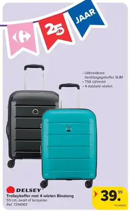 Carrefour Trolleykoffer met 4 wielen Binalong aanbieding