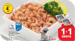 Carrefour Grijze garnalen gekookt en gepeld Carrefour aanbieding