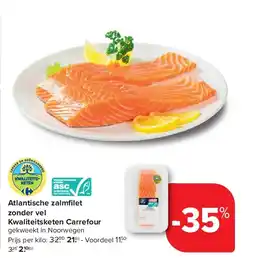 Carrefour Atlantische zalmfi let zonder vel Kwaliteitsketen Carrefour aanbieding