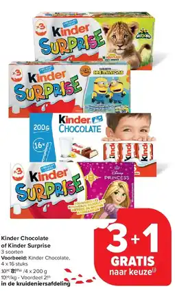 Carrefour Kinder Chocolate of Kinder Surprise aanbieding