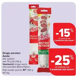 Carrefour Droge worsten Aoste aanbieding