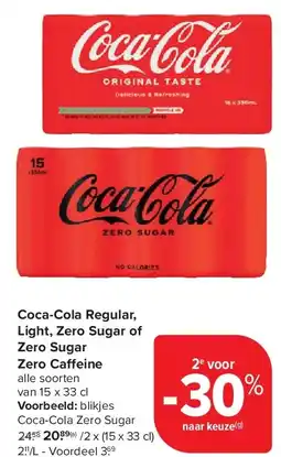 Carrefour Coca-Cola Regular, Light, Zero Sugar of Zero Sugar Zero Ca eine aanbieding