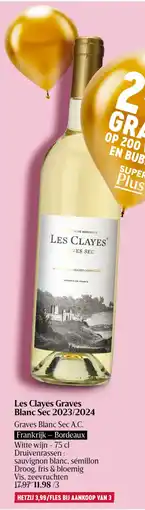 Delhaize Les Clayes Graves Blanc Sec 2023/2024 aanbieding