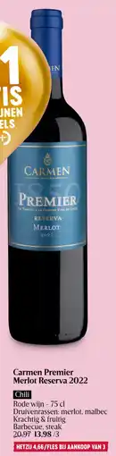 Delhaize Carmen Premier Merlot Reserva 2022 aanbieding