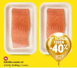 Delhaize Zalmfilet zonder vel aanbieding
