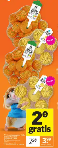 Albert Heijn AH Perssinaasappelen 2 kilo en Sweet Sunrise grapefruits 1 kilo aanbieding
