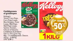 Delhaize Ontbijtgranen of graanrepen Kellogg's aanbieding
