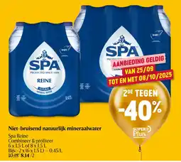Delhaize Niet-bruisend natuurlijk mineraalwater Spa Reine aanbieding