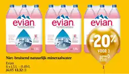Delhaize Niet-bruisend natuurlijk mineraalwater Evian aanbieding