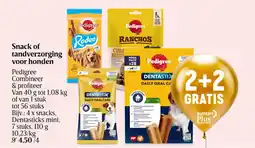 Delhaize Snack of tandverzorging voor honden Pedigree aanbieding