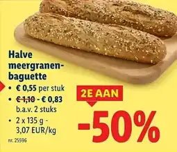 Lidl Halve Meergranen Baguette aanbieding