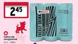 Delhaize Suikervrije energiedrank aanbieding