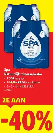Lidl SPA natuurlijk mineraalwater aanbieding