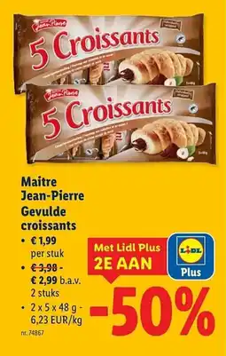 Lidl Maitre jean-pierre gevulde croissants aanbieding