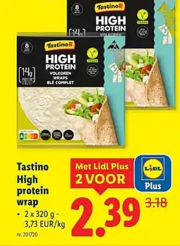 Lidl Tastino high protein wrap aanbieding