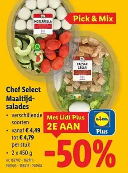 Lidl Chef select maaltijd- salades aanbieding