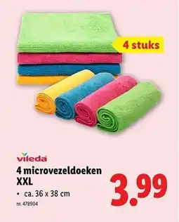 Lidl 4 microvezeldoeken XXL aanbieding