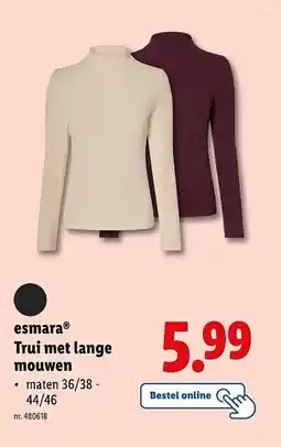 Lidl Esmara trui met lange mouwen aanbieding