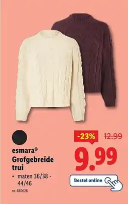 Lidl Esmara grofgebreide trui aanbieding
