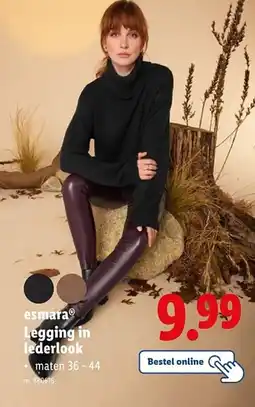 Lidl Esmara legging in lederlook aanbieding