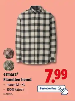 Lidl Esmara flanellen hemd aanbieding