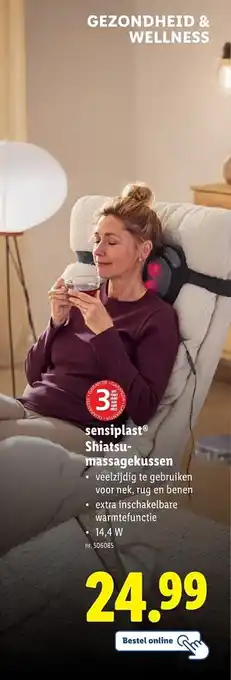 Lidl Sensiplast shiatsu- massagekussen aanbieding