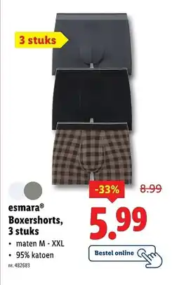 Lidl Esmara boxershorts aanbieding