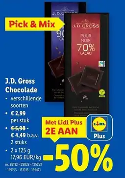 Lidl J.D. Gross Chocolade aanbieding