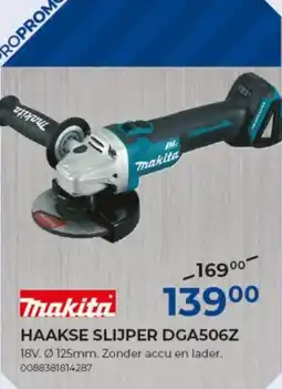 Meno Makita haakse slijper DGA506Z aanbieding