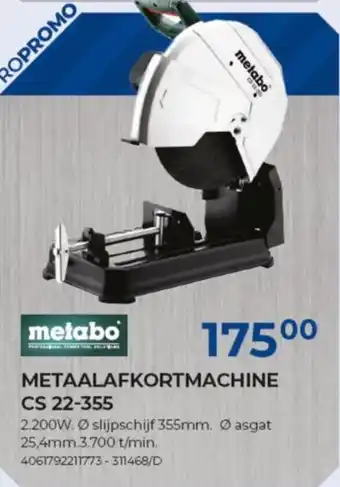 Meno Metaalafkortmachine CS 22-355 aanbieding