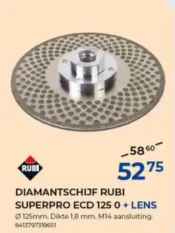 Meno Diamantschijf rubi superpro ECD 125 0 + lens aanbieding
