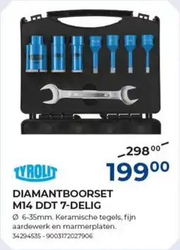 Meno Tyrolit diamantboorset M14 DDT 7-DELIG aanbieding