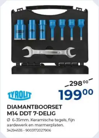 Meno Tyrolit diamantboorset M14 DDT 7-DELIG aanbieding