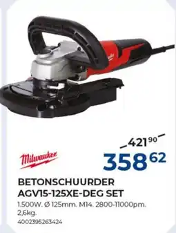 Meno Betonschuurder AGV15-125XE-DEG SET aanbieding
