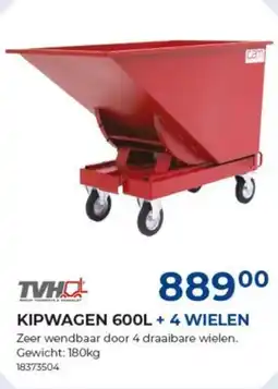 Meno Kipwagen 600l+ 4 wielen zeer wendbaar door 4 draaibare wielen. gewicht: 180kg aanbieding